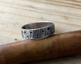 Men's rustic ring , Wedding Ring for Men , Ring for him , Silver Narrow Ring