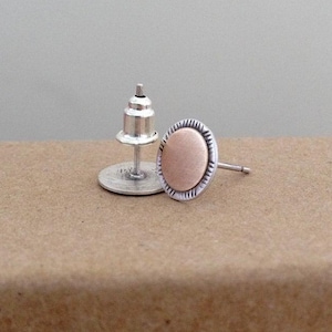 Mixed Metal Stud Earrings: Sterling Silver & Goldfilled Posts image 1
