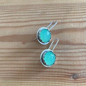 Aquamarine Earrings , Mint color earrings , Sterling silver Clasic earrings , Aquamarine Jewelry, March Birthstone image 4