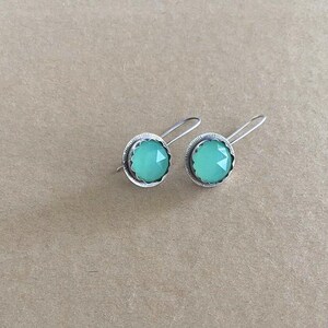 Aquamarine Earrings , Mint color earrings , Sterling silver Clasic earrings , Aquamarine Jewelry, March Birthstone image 2