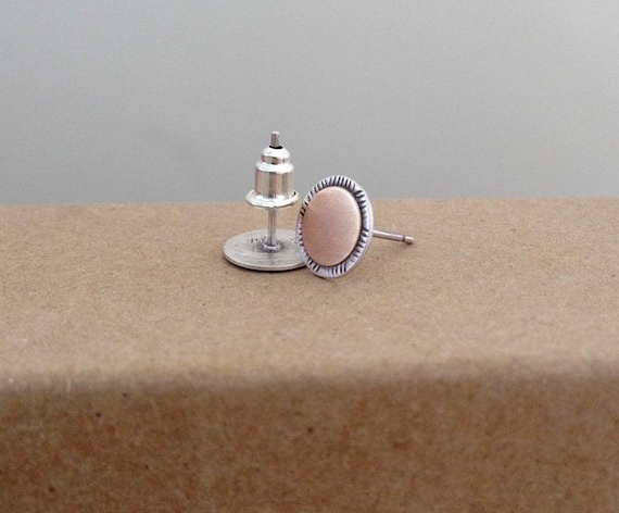 Mixed Metal Stud Earrings: Sterling Silver & Goldfilled Posts