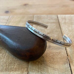 Oxidized Narrow Cuff Bracelet, Open Solid Silver Bangle, 925 Silver Mens Bracelet, Thick Silver Bangle, Gift For Man