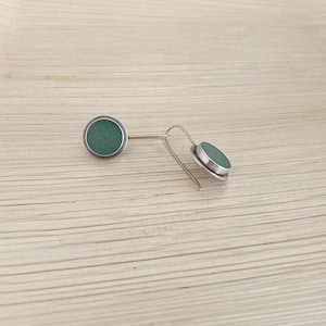 Orecchini in argento sterling con pietra avventurina, orecchini in avventurina, gioiello in pietra verde, orecchini in argento fatti a mano immagine 5