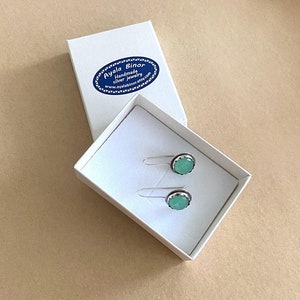 Aquamarine Earrings , Mint color earrings , Sterling silver Clasic earrings , Aquamarine Jewelry, March Birthstone image 6