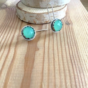 Aquamarine Earrings , Mint color earrings , Sterling silver Clasic earrings , Aquamarine Jewelry, March Birthstone image 3