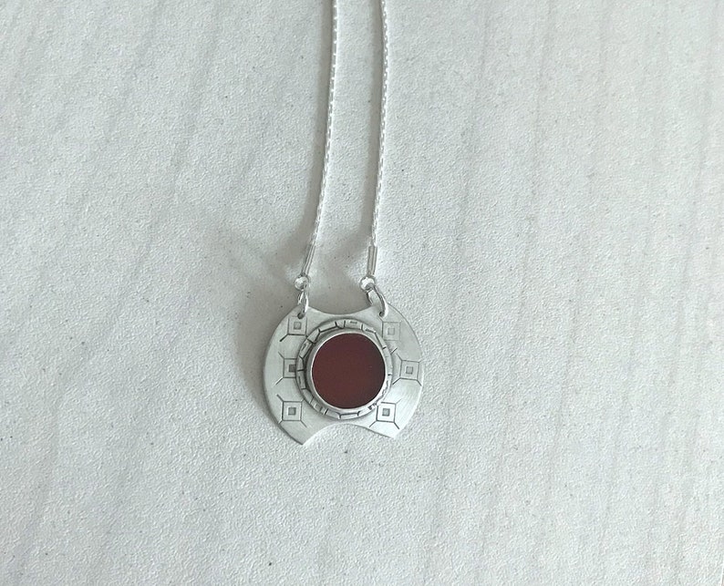 Carnelian Pendant Red Stone Pendant Handmade Silver Pendant Carnelian Jewelry