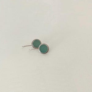 Orecchini in argento sterling con pietra avventurina, orecchini in avventurina, gioiello in pietra verde, orecchini in argento fatti a mano immagine 2