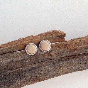 Mixed Metal Stud Earrings: Sterling Silver & Goldfilled Posts image 2