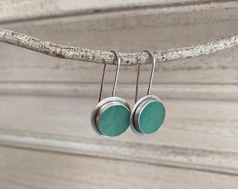 Orecchini in argento sterling con pietra avventurina, orecchini in avventurina, gioiello in pietra verde, orecchini in argento fatti a mano