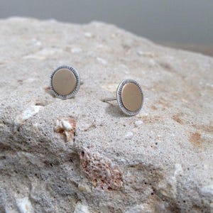 Mixed Metal Stud Earrings: Sterling Silver & Goldfilled Posts image 4