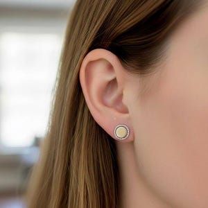 Mixed Metal Stud Earrings: Sterling Silver & Goldfilled Posts image 3