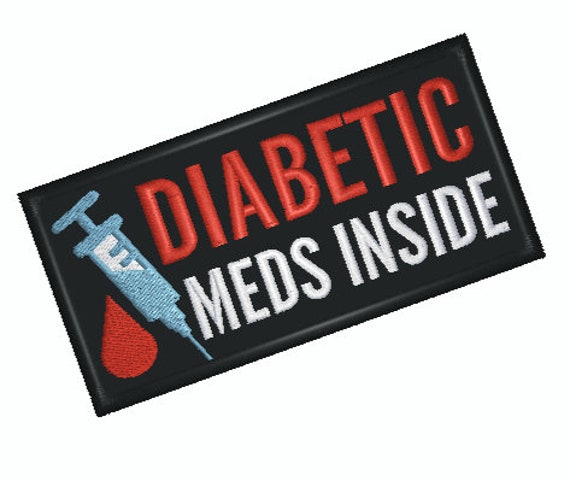 Diabetic Meds Inside Embroidered 2"x4" Rectangle Patch