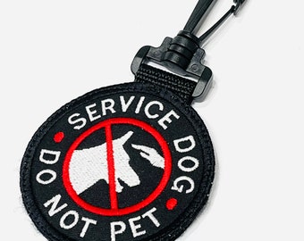 3” Patch Tab Clip Service Dog Do Not Pet DOG Cross-out