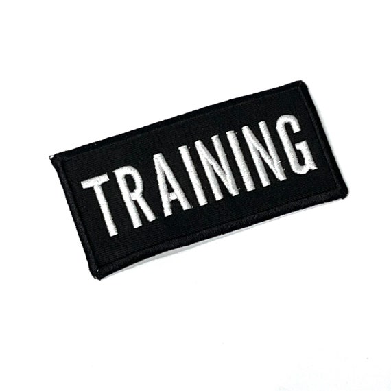 TRAINING Patch 2”x4” rectangle Machine Embroidered Patch with Custom Color