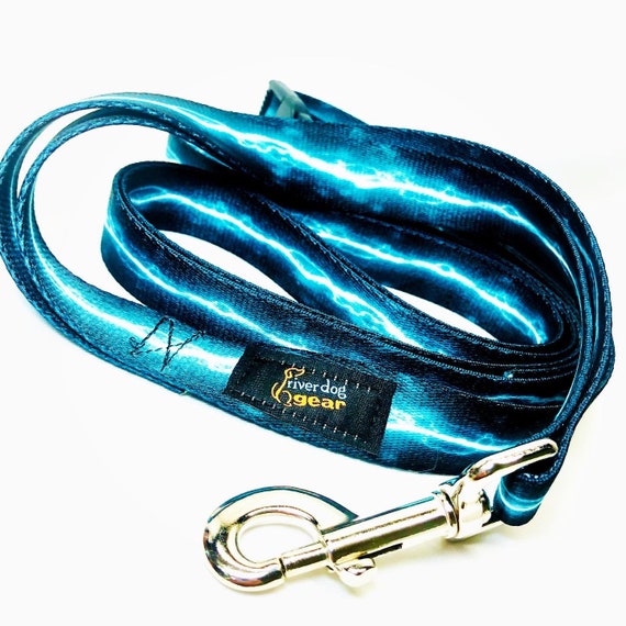 Lightning Bolt Green Dog Leash - Adjustable Hands Free Traffic Tab Lead 3 sizes available