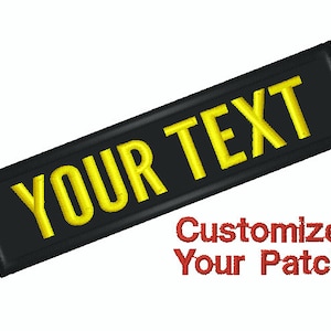 Custom Slim Embroidered Patch with Your Text Personalized 1x4"
