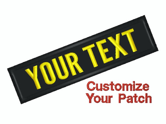 Custom Slim Embroidered Patch with Your Text Personalized 1x4"