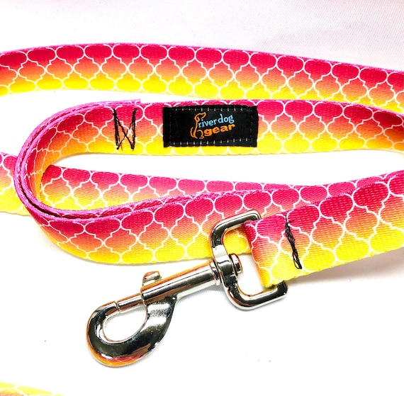Hands Free Leash Pink Yellow Ombré Dog Leash - 3 Lengths available Hands Free Traffic Tab Lead