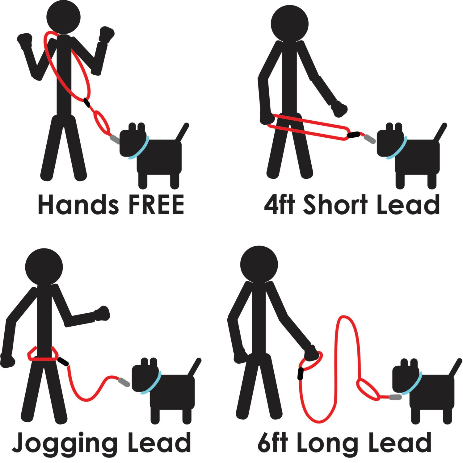 7' Nylon Hands Free Adjustable Solid Color Dog Leash Many Colors