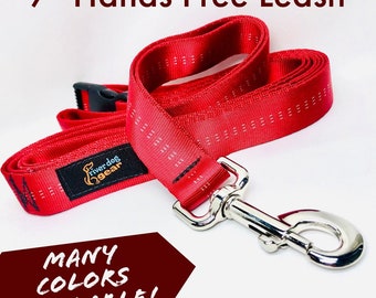 Adjustable Hands Free Dog Leash Silky Soft Lead - Many Colors