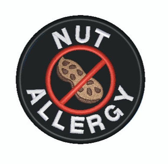 Nut Allergy Peanut Walnut Almond Hazelnut Pecan 3" Circle Patch