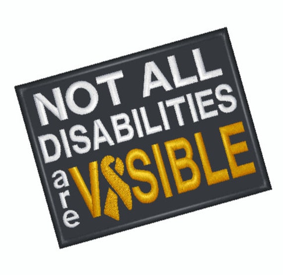 Not All Disabilities Are Visible Ribbon Personalized 3”x4” Block Embroidered Patch