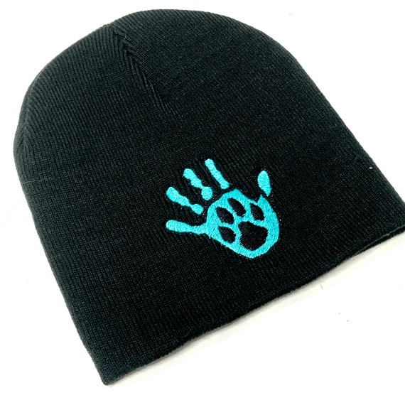 Service Dog Team Beanie Embroidered Paw Hand