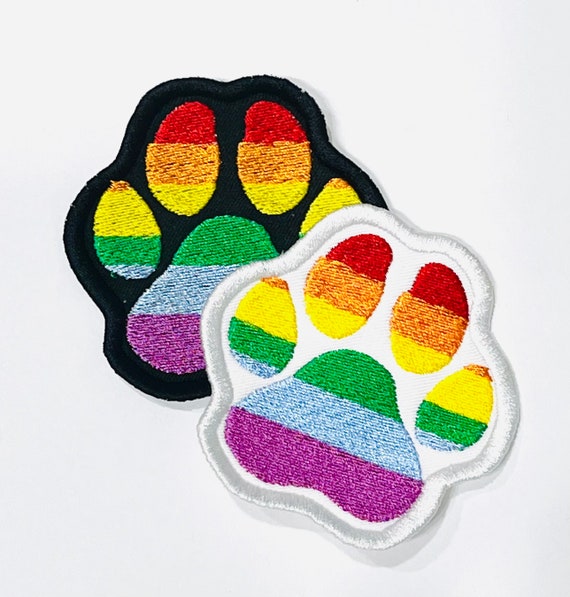 Rainbow Pride Paw Print Custom Patch 2 sizes available