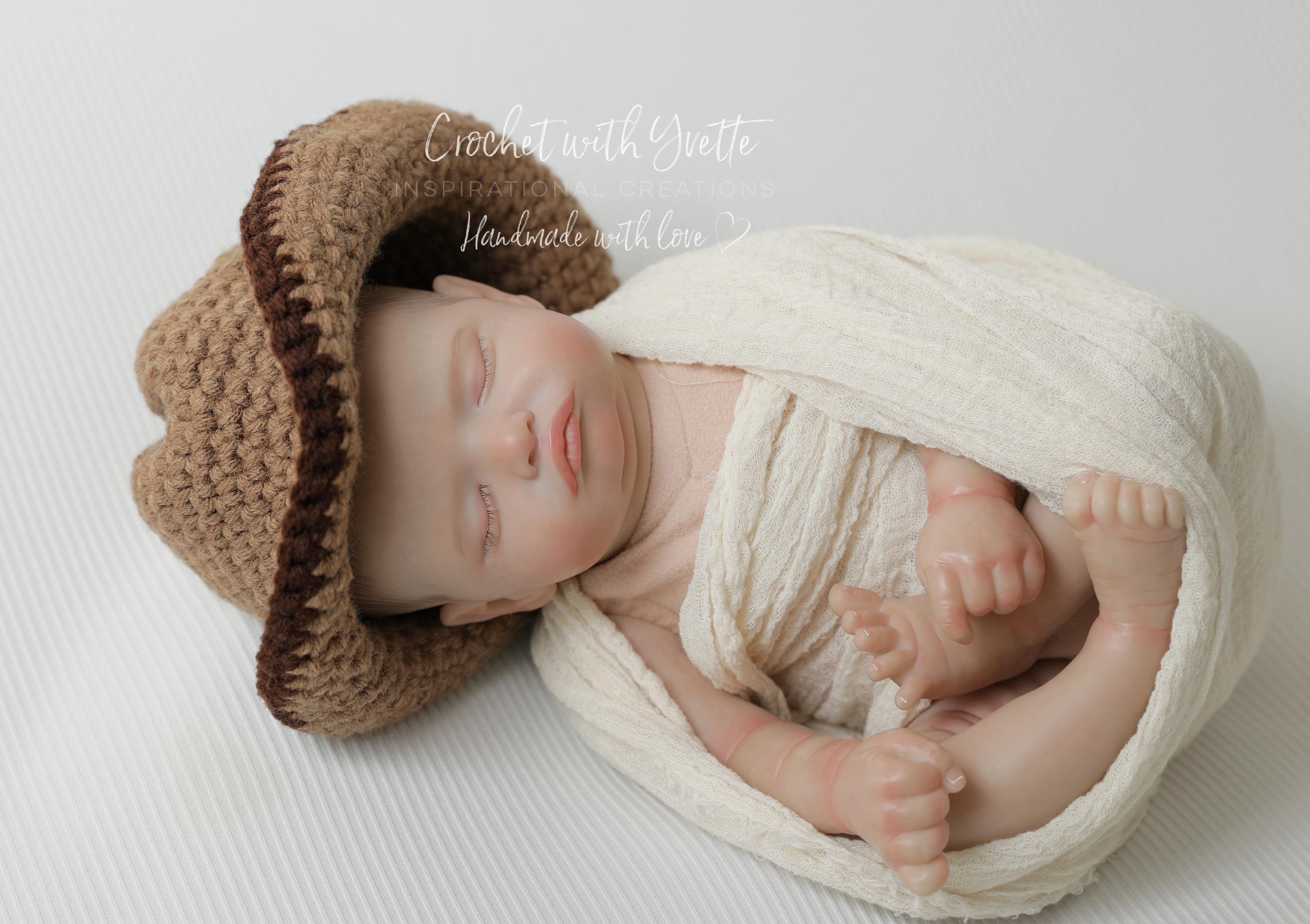 30 Cowboy Hat Crochet Patterns for Western-Inspired Hats, Miniatures, and Giftable Makes 19 Newborn Cowboy Hat Photo Prop Pattern