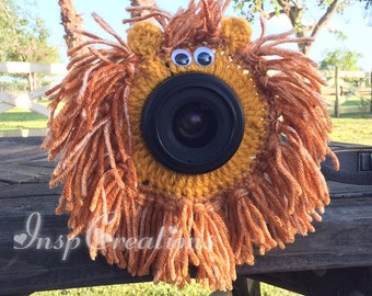 Crochet Lion Camera Buddy Lens Assistant, Handmade Lion Photography Accessory
