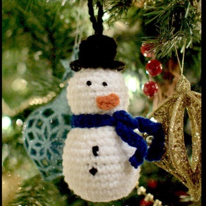 Crochet Snowman, Crochet Snowman Christmas Ornament