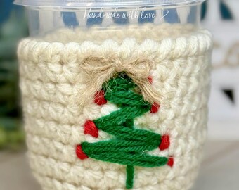 White Christmas Tree Crochet Cozy – Sage or Bright Green Options