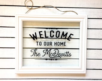 Custom Vinyl Decals or Stencils for any surface, Framed Glass Vinyl, Vinyl Glass Frame Sign, Kitchen Decor, Hanging Glass Sign, Glass Sign