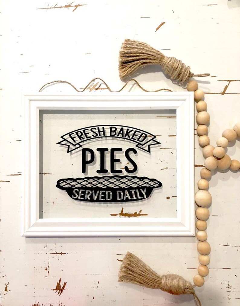 SALE CUSTOM Fresh Baked Pies Served Daily Framed Glass Sign Etsy