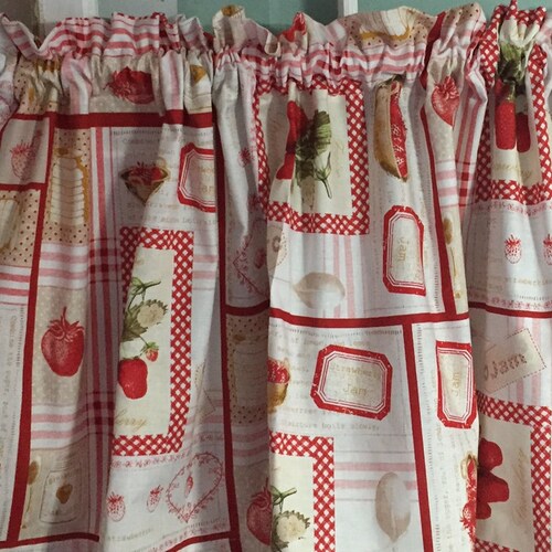 Country Retro Look Kitchen Valance 42 Wide - Etsy