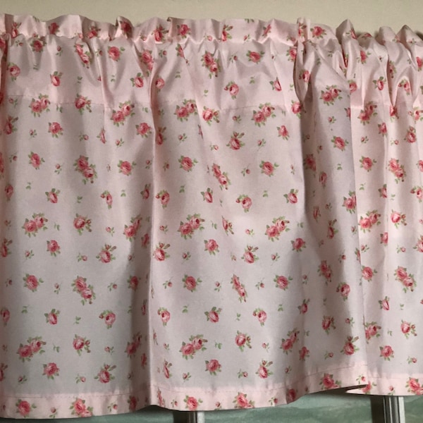 Shabby Chic Rosebuds Window Valance ~ 80" wide ~ Ready to Ship