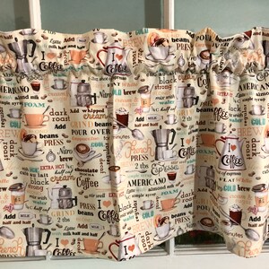 I love Coffee Kitchen  Valance ~ 42 Inches Wide ~