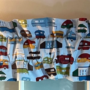 Vintage Look Camper  Ruffled Window Sleeve ~ *Please Note: Sleeve Valances are 42&quot; wide by 7.5&quot; deep with a 3&quot; Rod Pocket!*