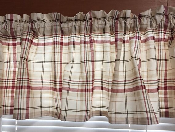 Plaid Window Valance 64 Inches Wide Ready To Ship Etsy