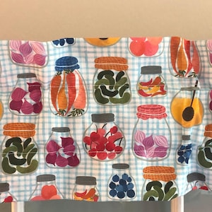 Kitchen Jars Ruffled Sleeve Valance ~ *Please Note: Sleeve Valances are 42&quot; wide by 7.5&quot; deep with a 3&quot; Rod Pocket!*