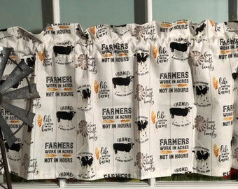 Farmhouse Life on the Farm  Kitchen Valance ~ 41 ~ 42 Inches Wide