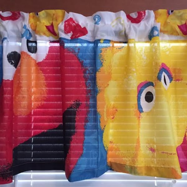 Sesame Street Curtain Valance ~ 60" Wide ~ Large Images ~ Big Bird and Elmo