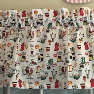 Coffee Kitchen Valance ~  42 Inches Wide ~ Ready to Ship!