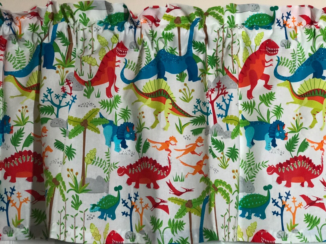 Bright Color Dinosaurs Theme Window Valance 41 42 Inches - Etsy