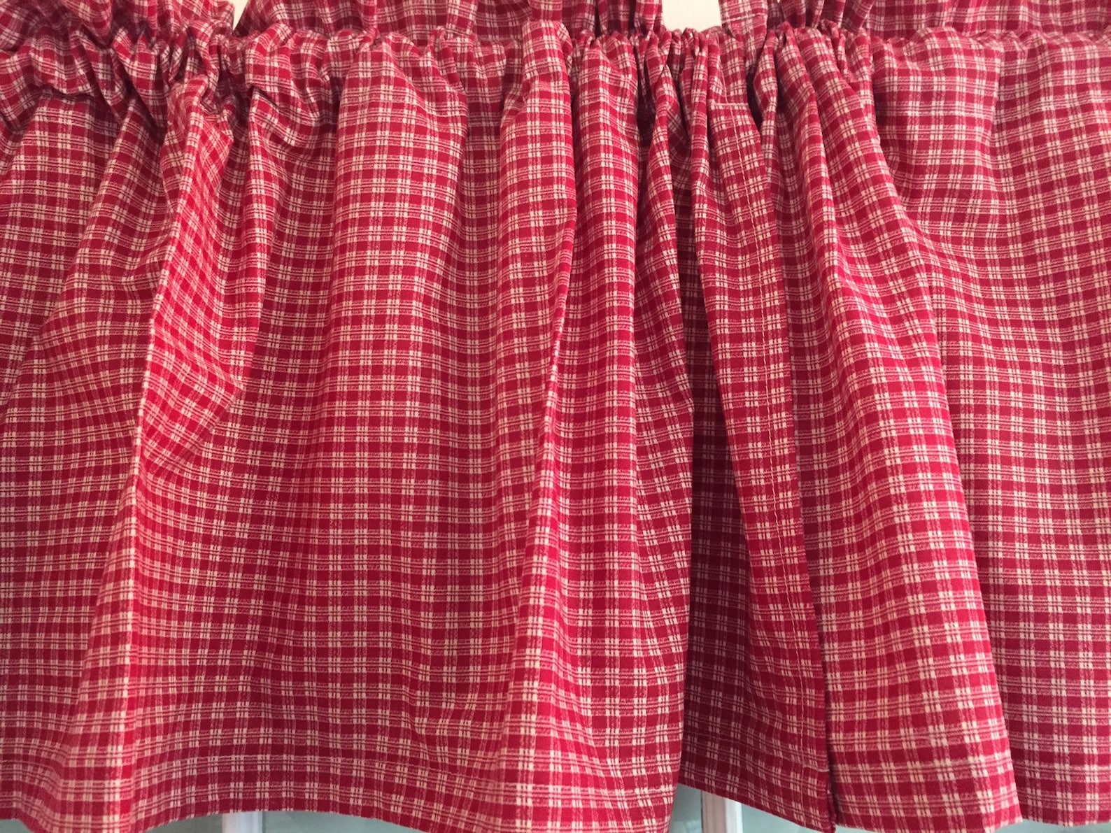 Country Red Kitchen Valance | Etsy