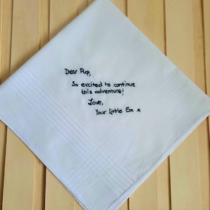 Personalised Handwriting Embroidered Handkerchief – Custom Wedding Keepsake Gift image 6