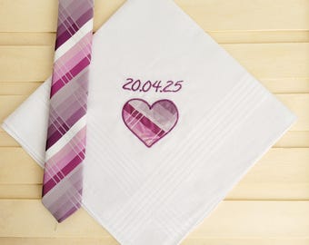 Personalised Keepsake Handkerchief with Your Special Clothing Appliqued – Custom Memory Gift with Embroidered Date