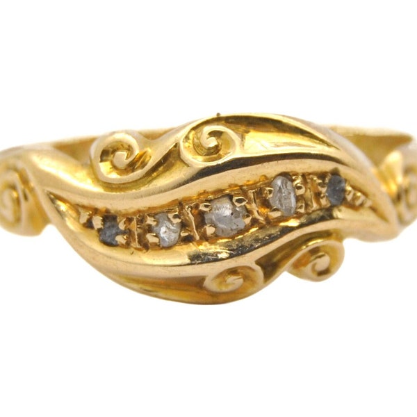 Antique 18ct Gold Diamond Ring | UK size N ~ US size 6 1/2
