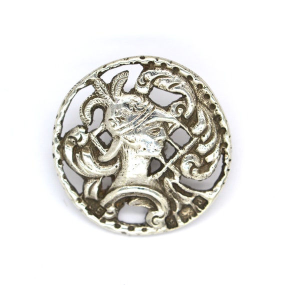 Antique Edwardian Sterling Silver Large Buttons ,… - image 4