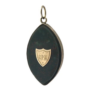 Victorian 9ct Gold Back And Front Bloodstone Locket Necklace